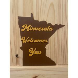 Minnesota Welcomes You Sign State Travel Wall Art Decor